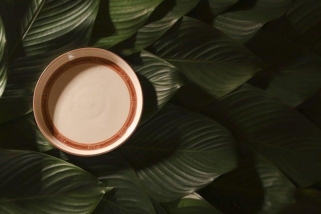 leaves, plate, green leaves