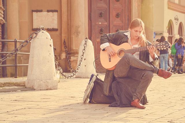 guitarist, street performer, man