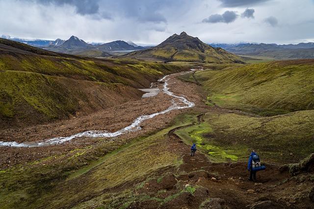 mountains, sky, river