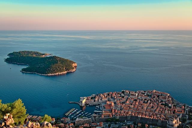 island, buildings, fortress