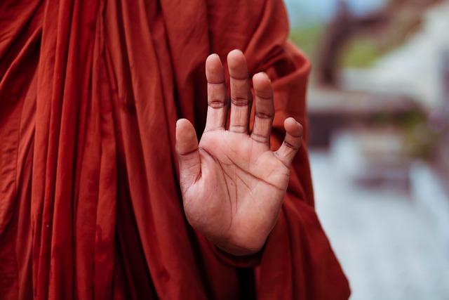 monk, hand, mudra