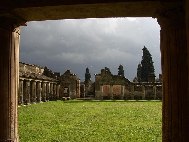 pompeii, nature, rain