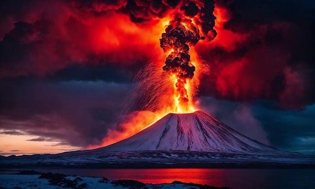 volcano, landscape, nature