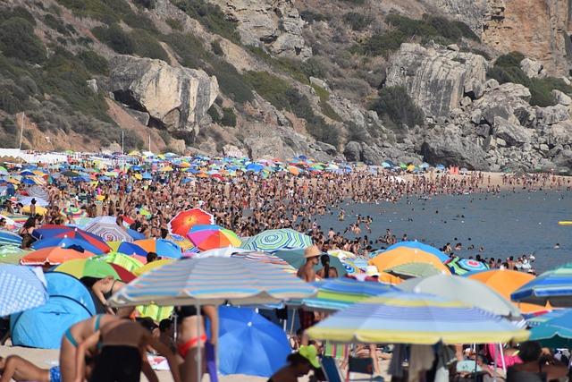 beach, people, tourists