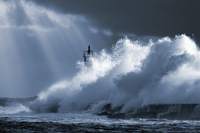 storm, ocean, waves