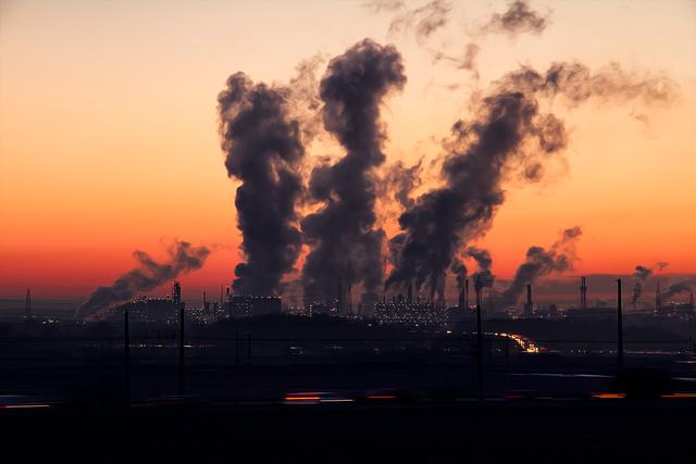 industry, sunset, pollution